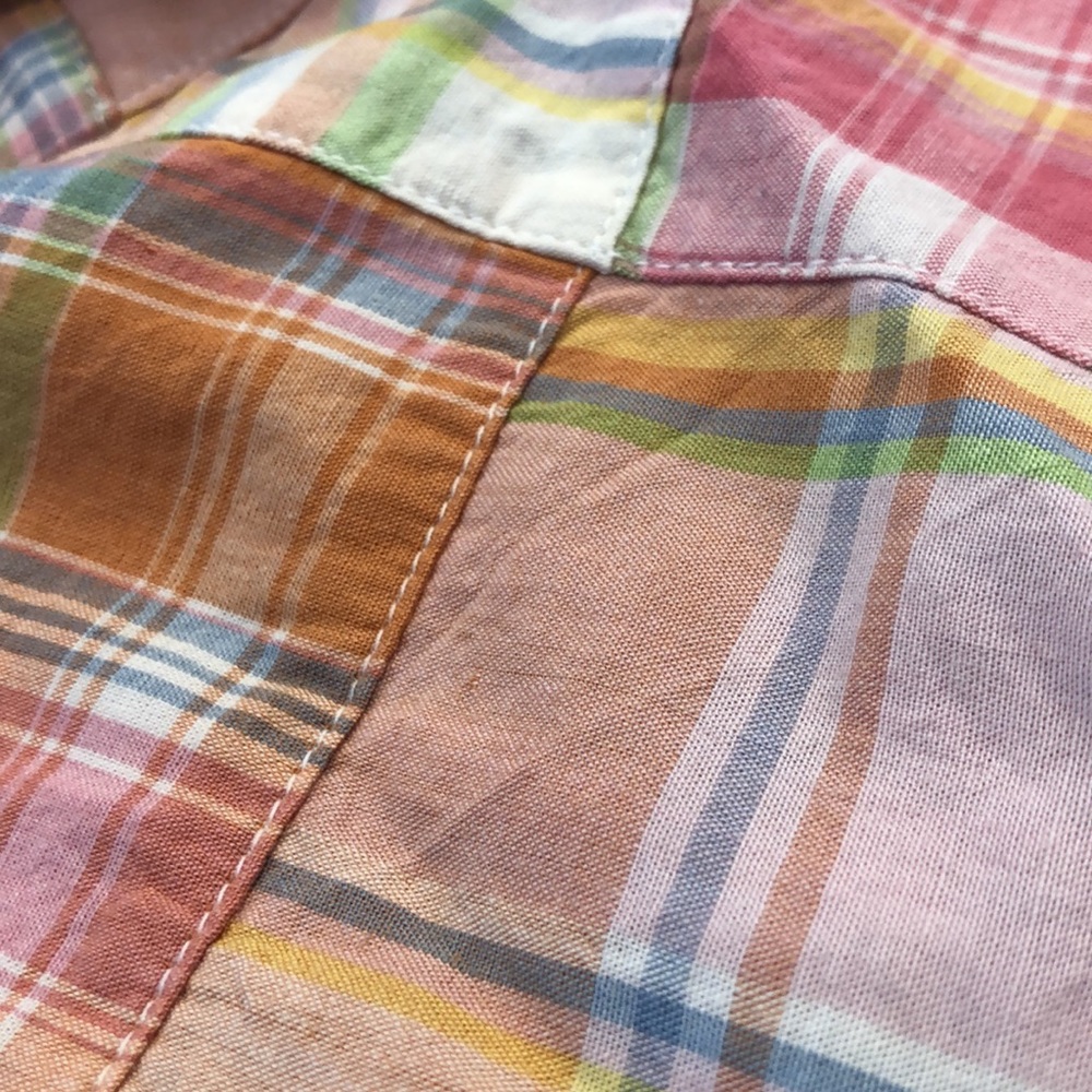 Cape Madras Wrap Skirt Size Small Orange Pink - Picture 10 of 11